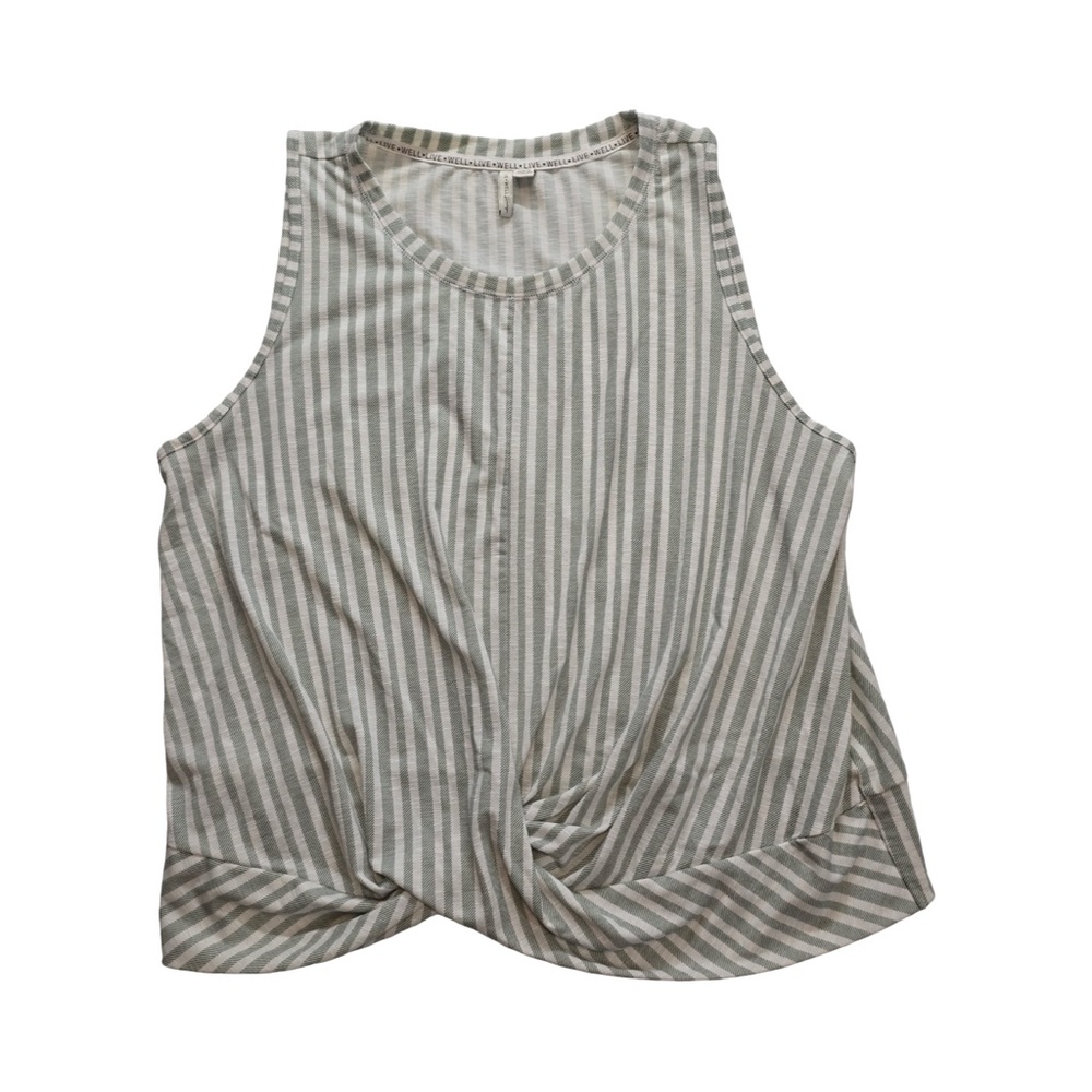 Live Well Striped‎ Twist Front Tank Top Sleeveless Casual Plus Size 18 20W